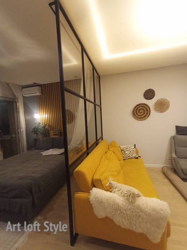 Перегородки в стиле лофт как зонирование интерьера